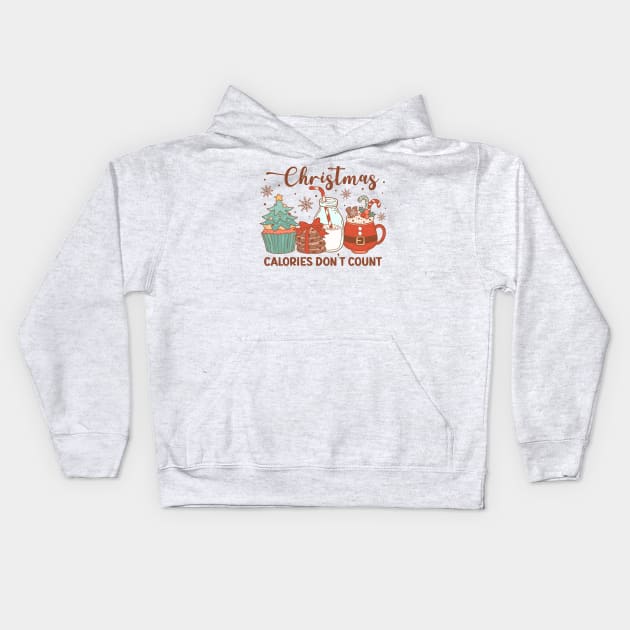 Christmas calories don't count Kids Hoodie by MZeeDesigns